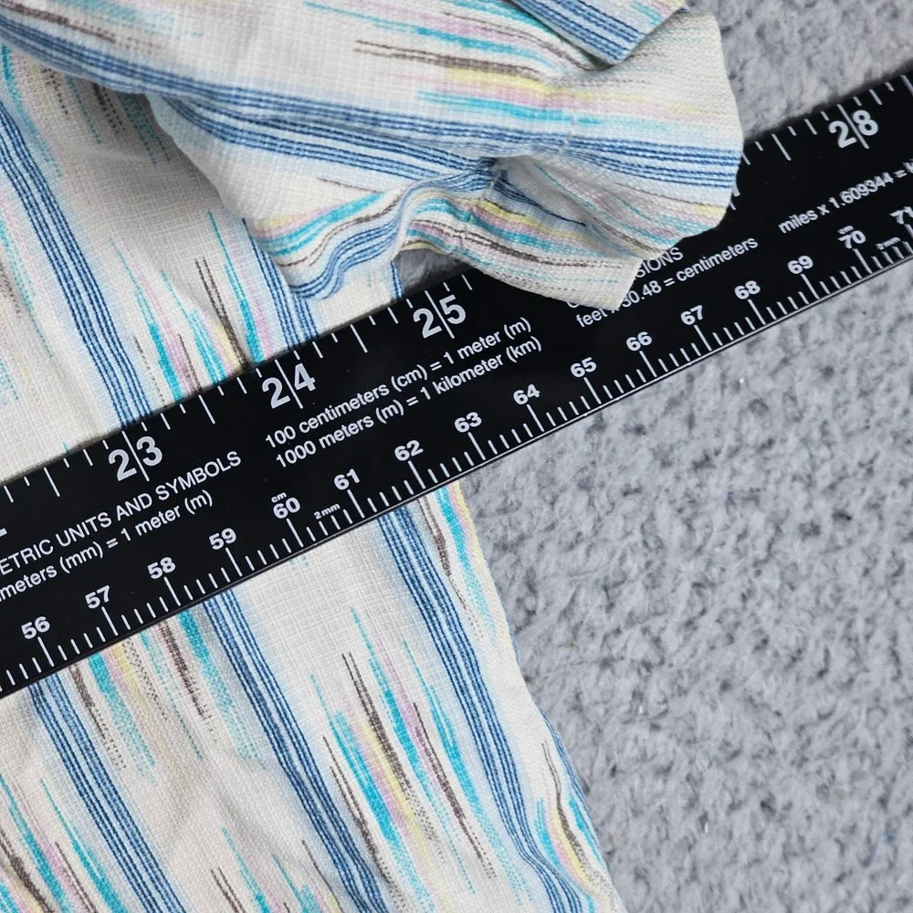 Tommy Bahama Button Down Mens XL Blue IslandZone Silk Blend Ikat Stripe Shirt